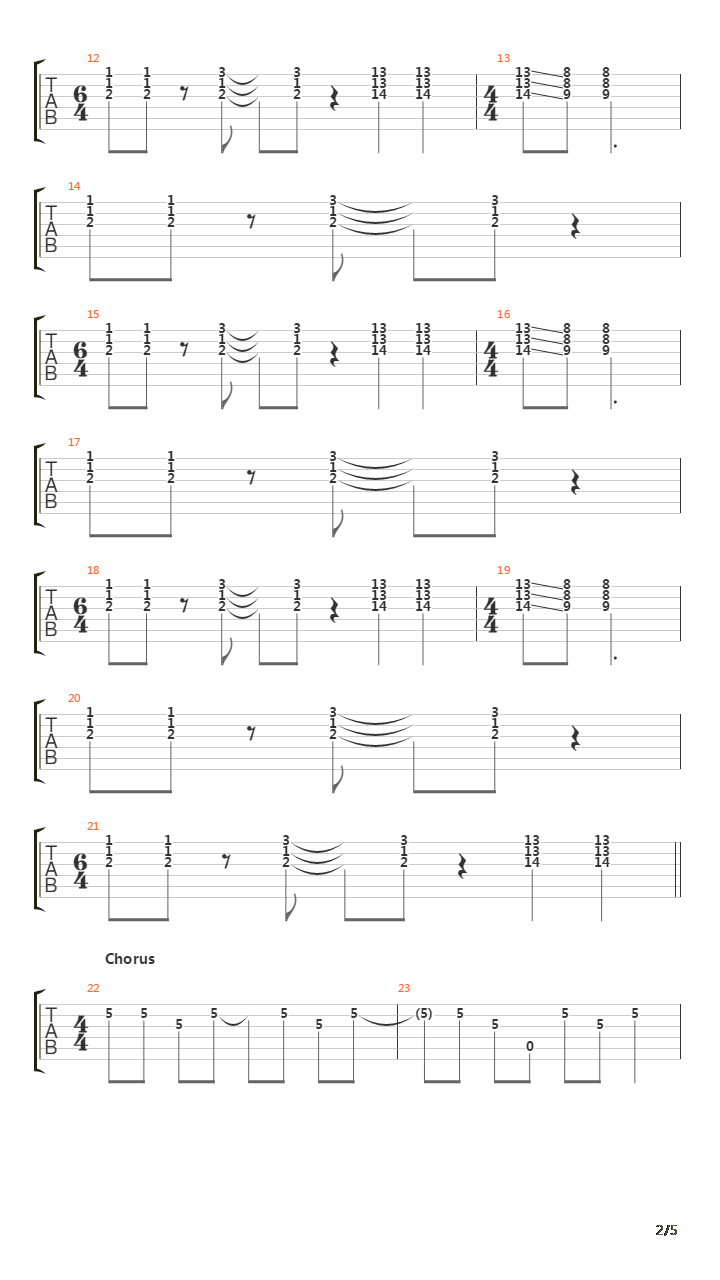 Meantime吉他谱