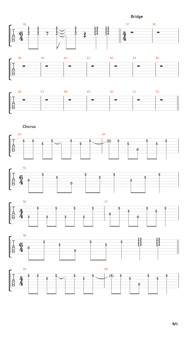 Meantime吉他谱