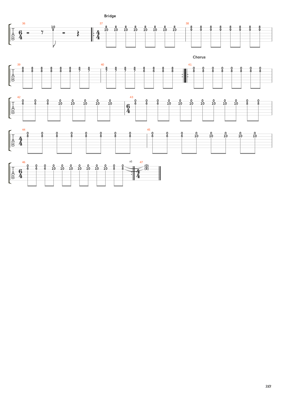 Meantime吉他谱