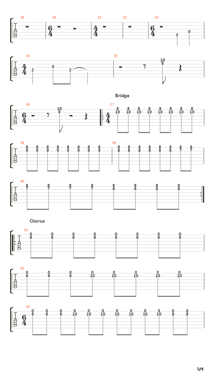 Meantime吉他谱