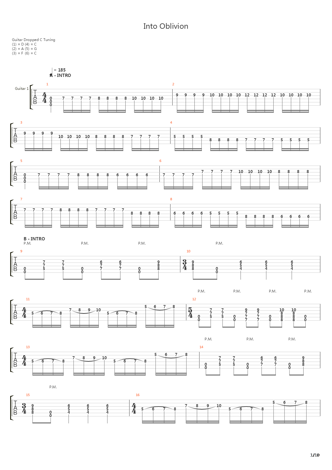 Into Oblivion吉他谱