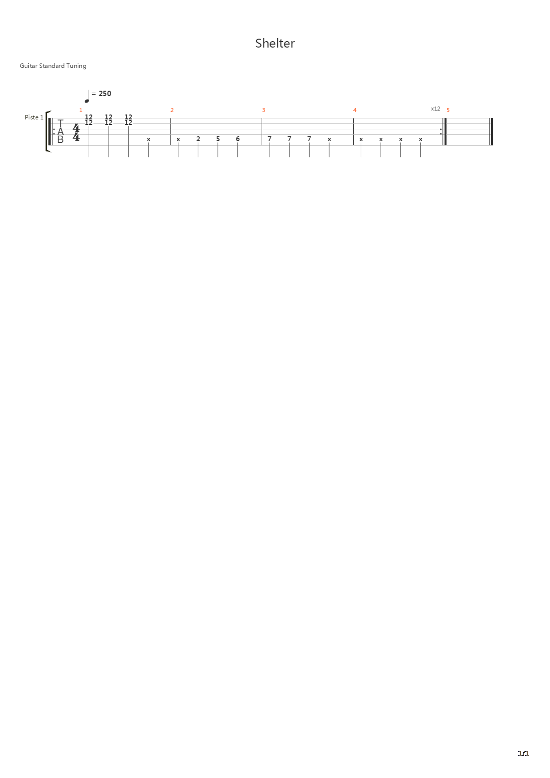 Shelter吉他谱