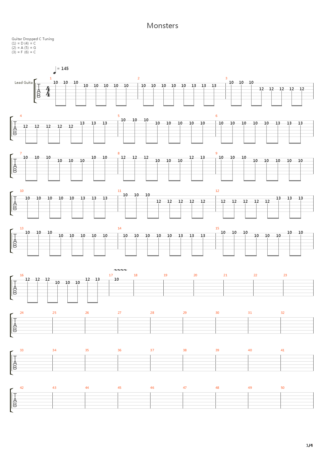 Monsters吉他谱