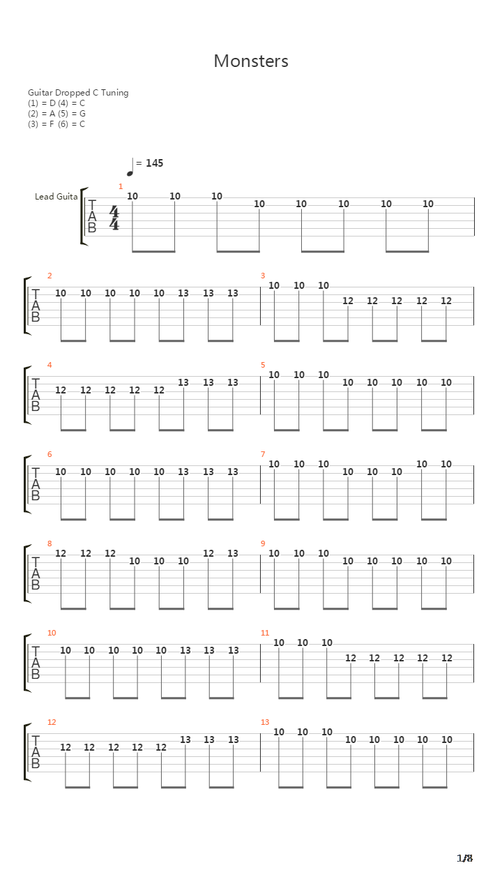 Monsters吉他谱