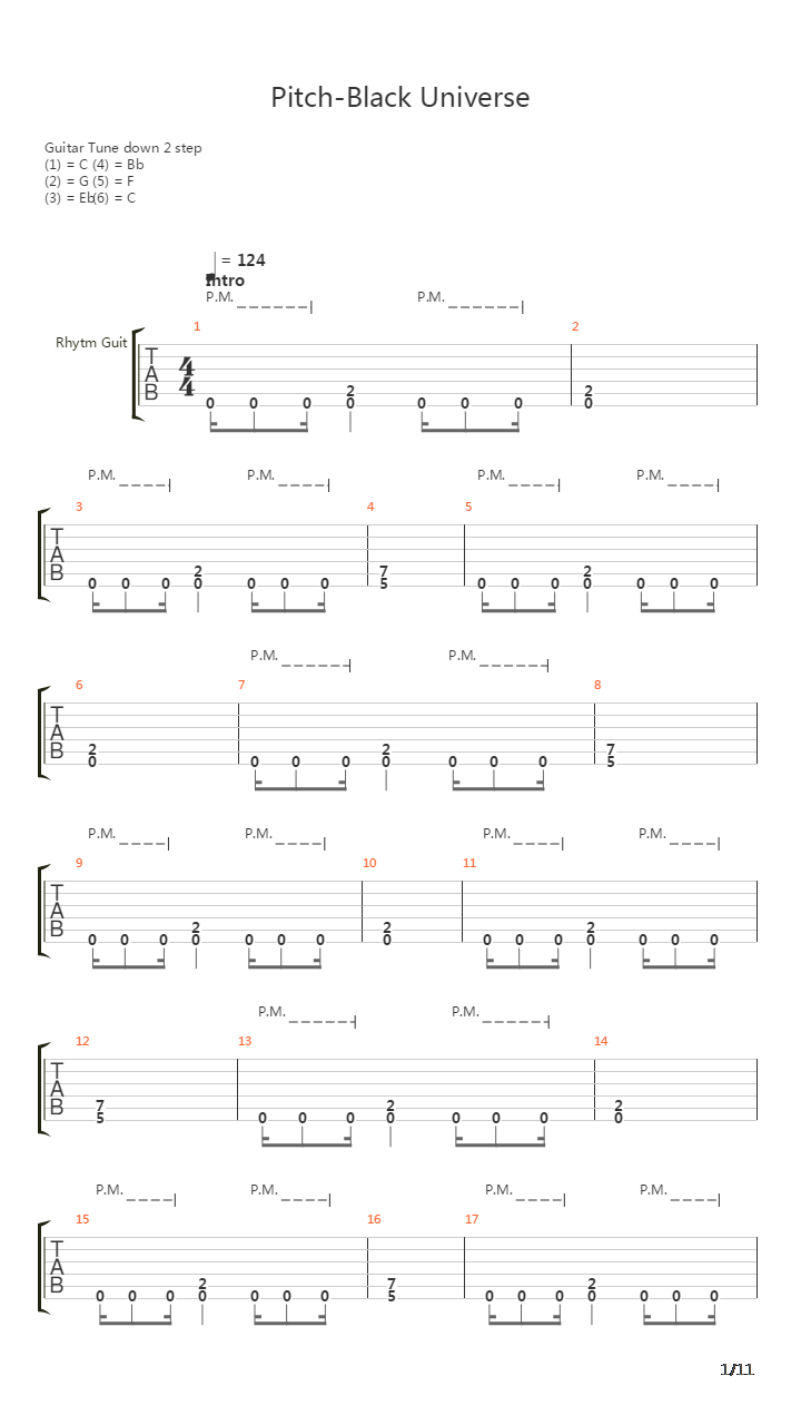 Pitch-black Universe吉他谱