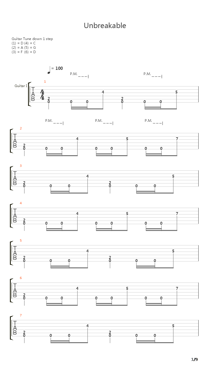 Unbreakable吉他谱