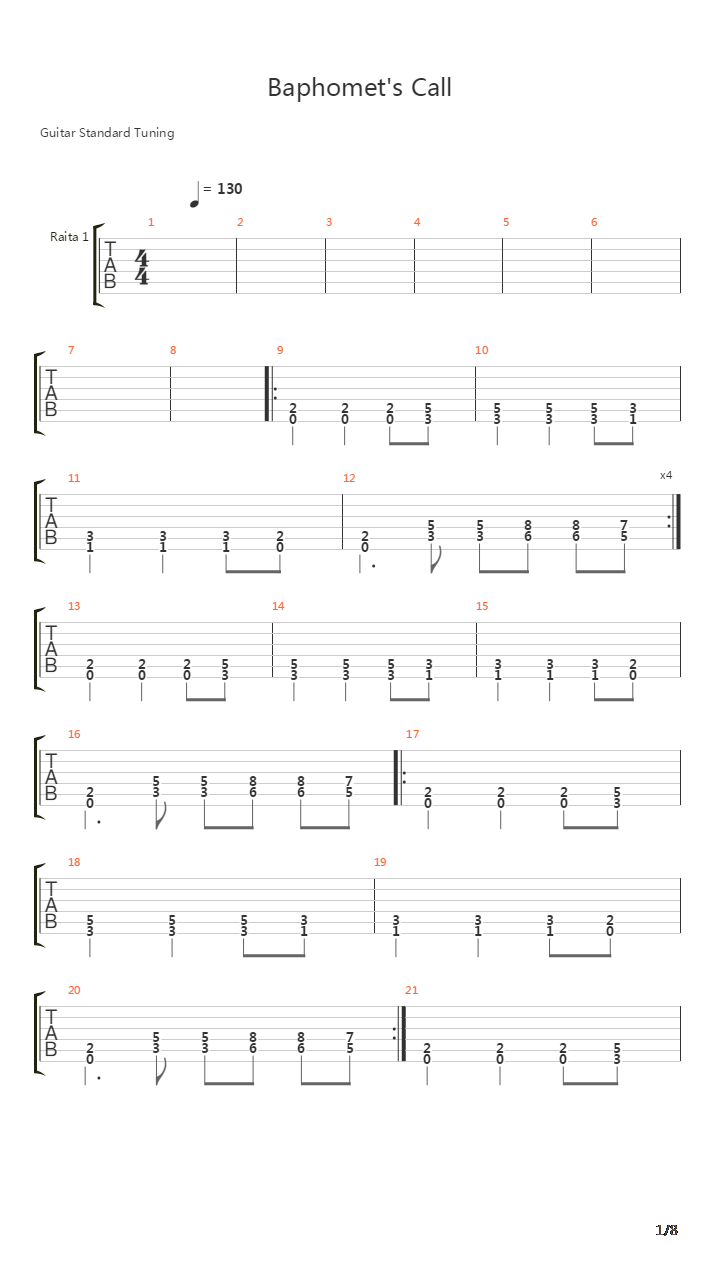 Baphomets Call吉他谱