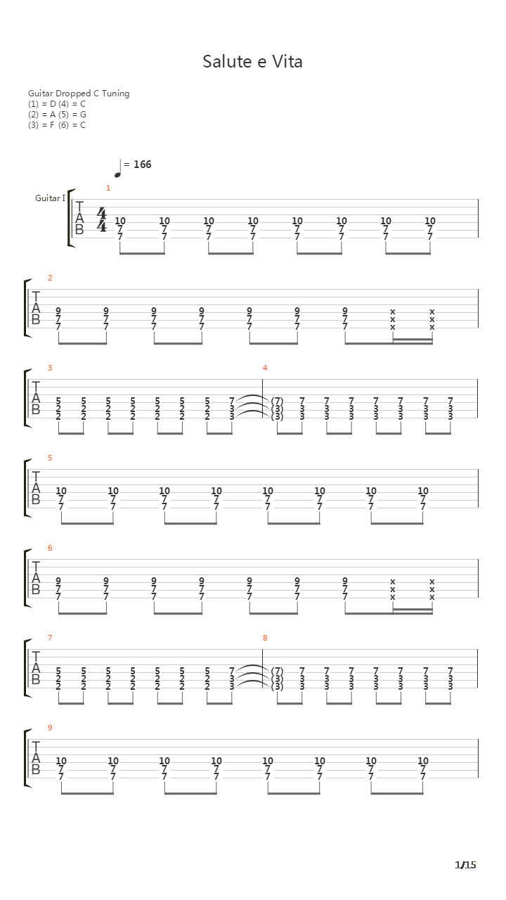 Salute E Vita吉他谱