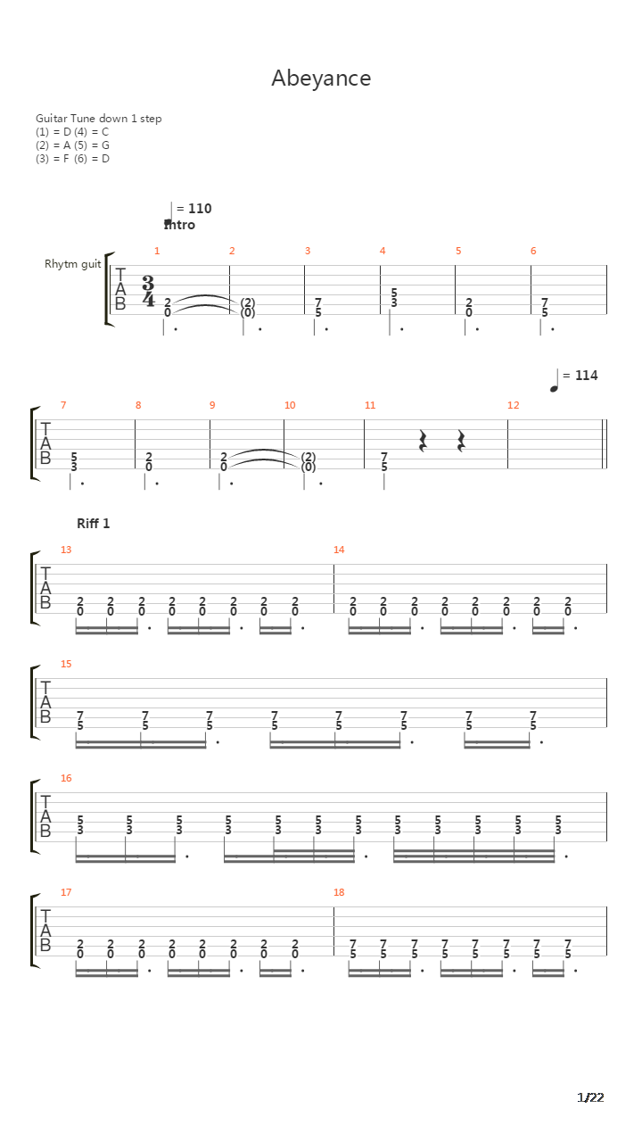 Abeyance吉他谱