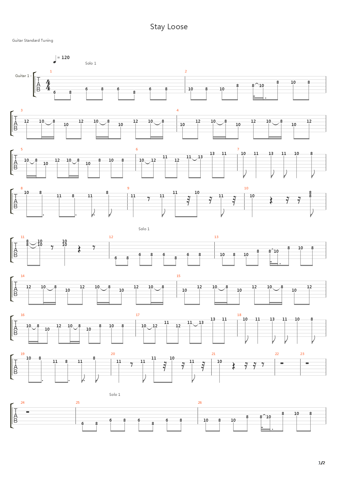Stay Loose吉他谱