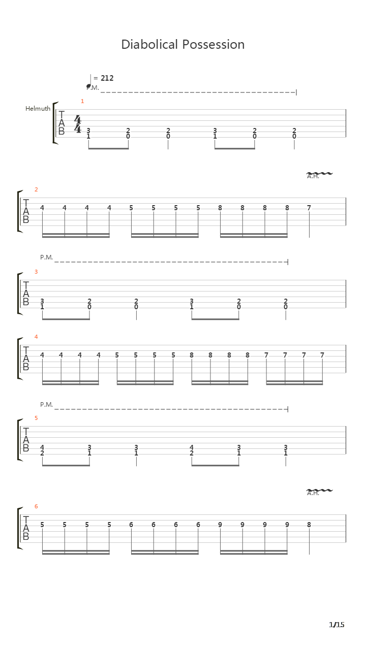 Diabolical Possession吉他谱