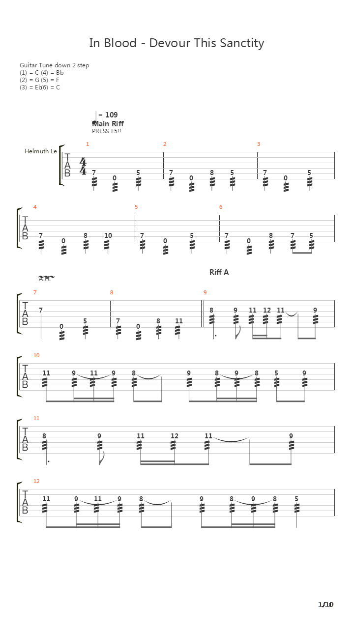 In Blood - Devour This Sanctity吉他谱