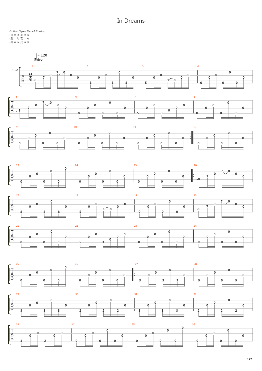 In Dreams吉他谱