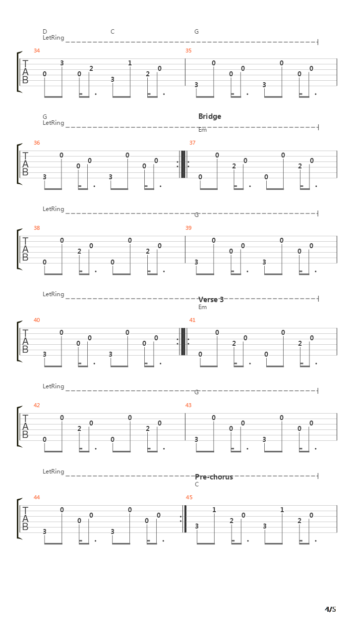 Last Pale Light In The West吉他谱