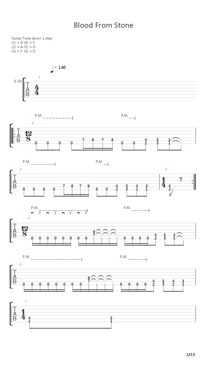 Blood From Stone吉他谱