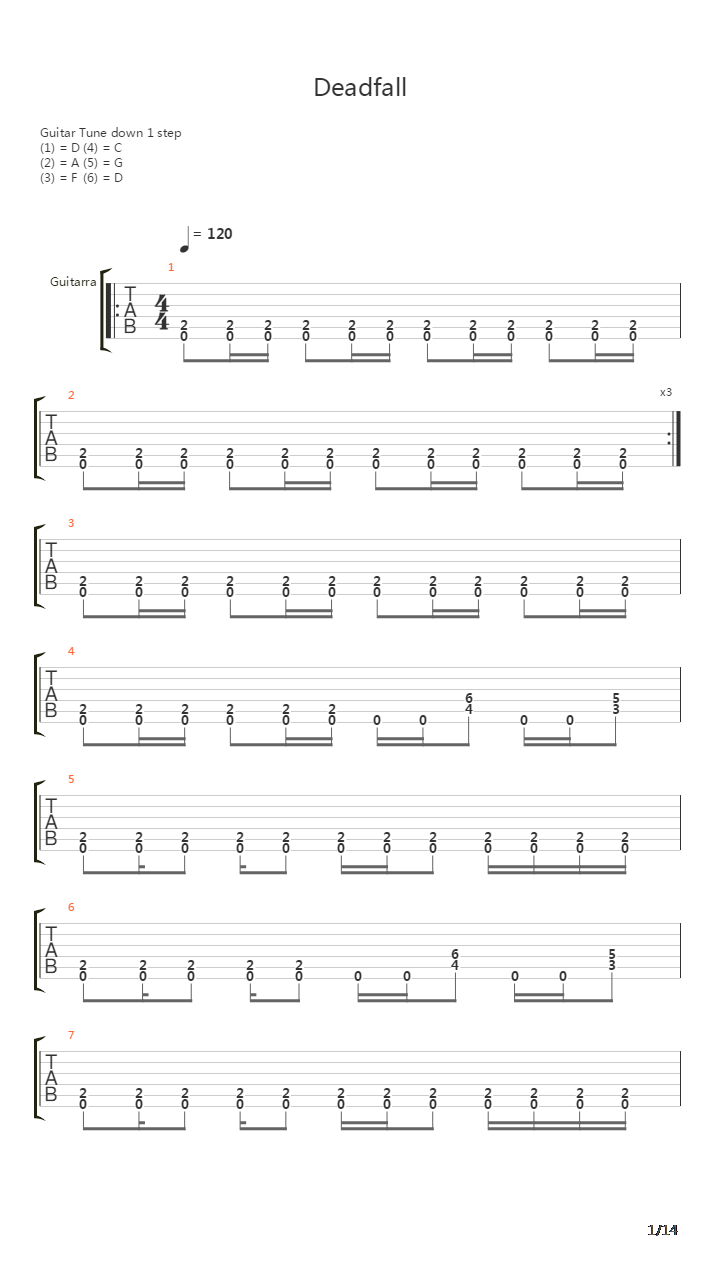 Deadfall吉他谱