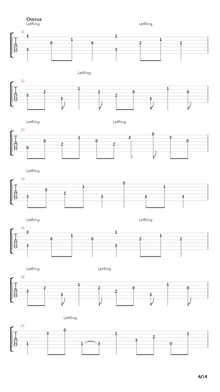 Down To The River吉他谱