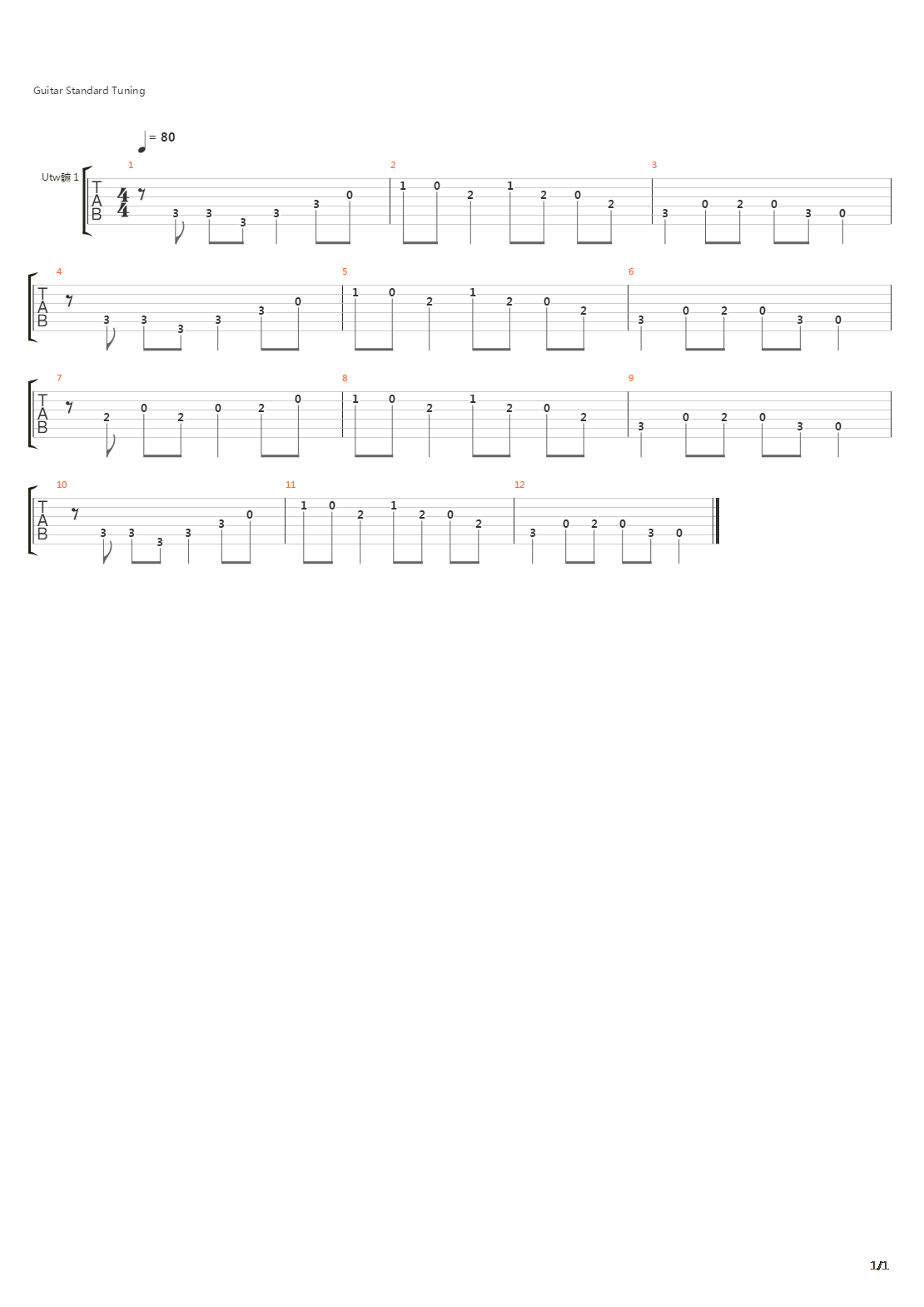 Moreton Bay吉他谱