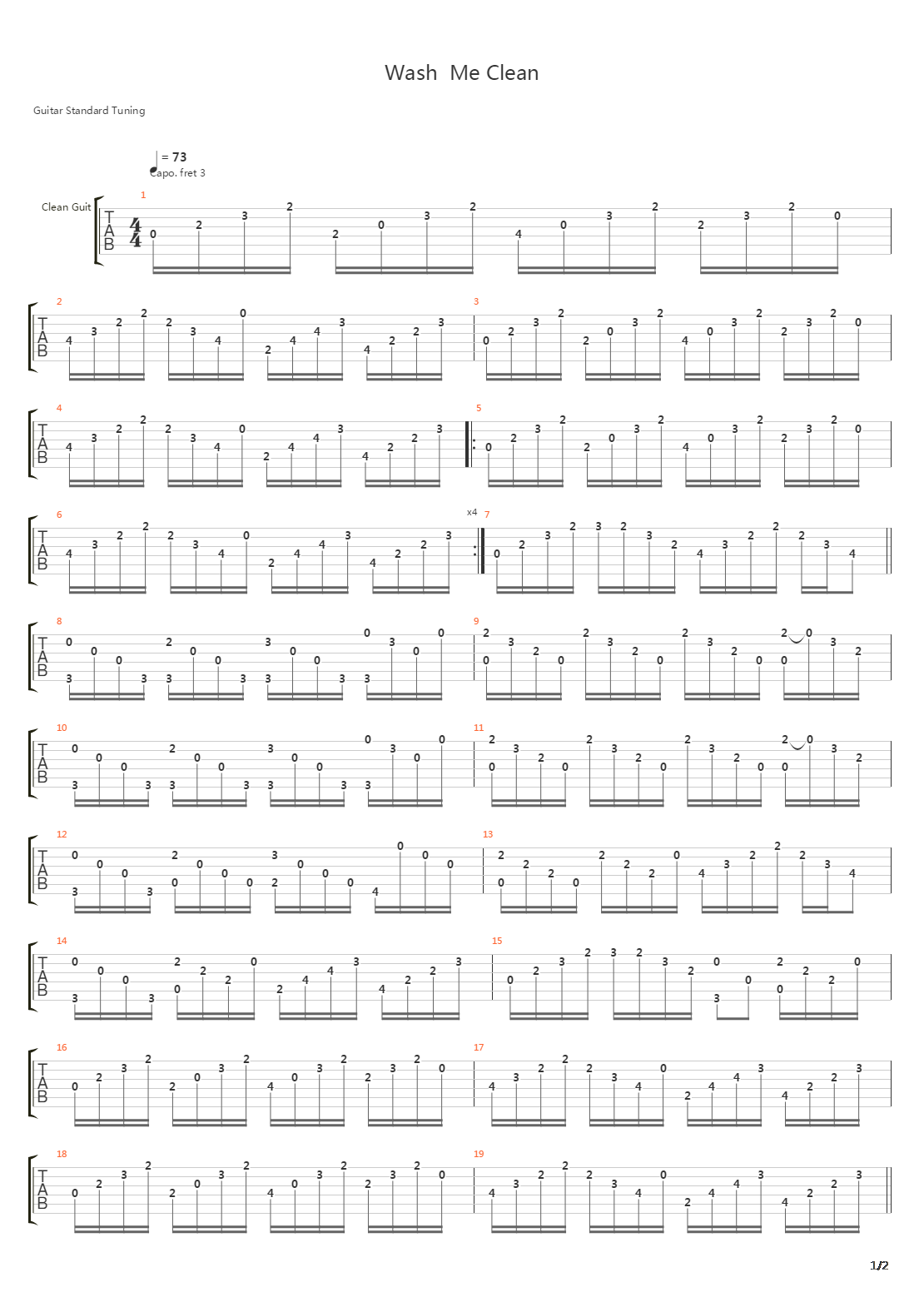 Wash Me Clean吉他谱