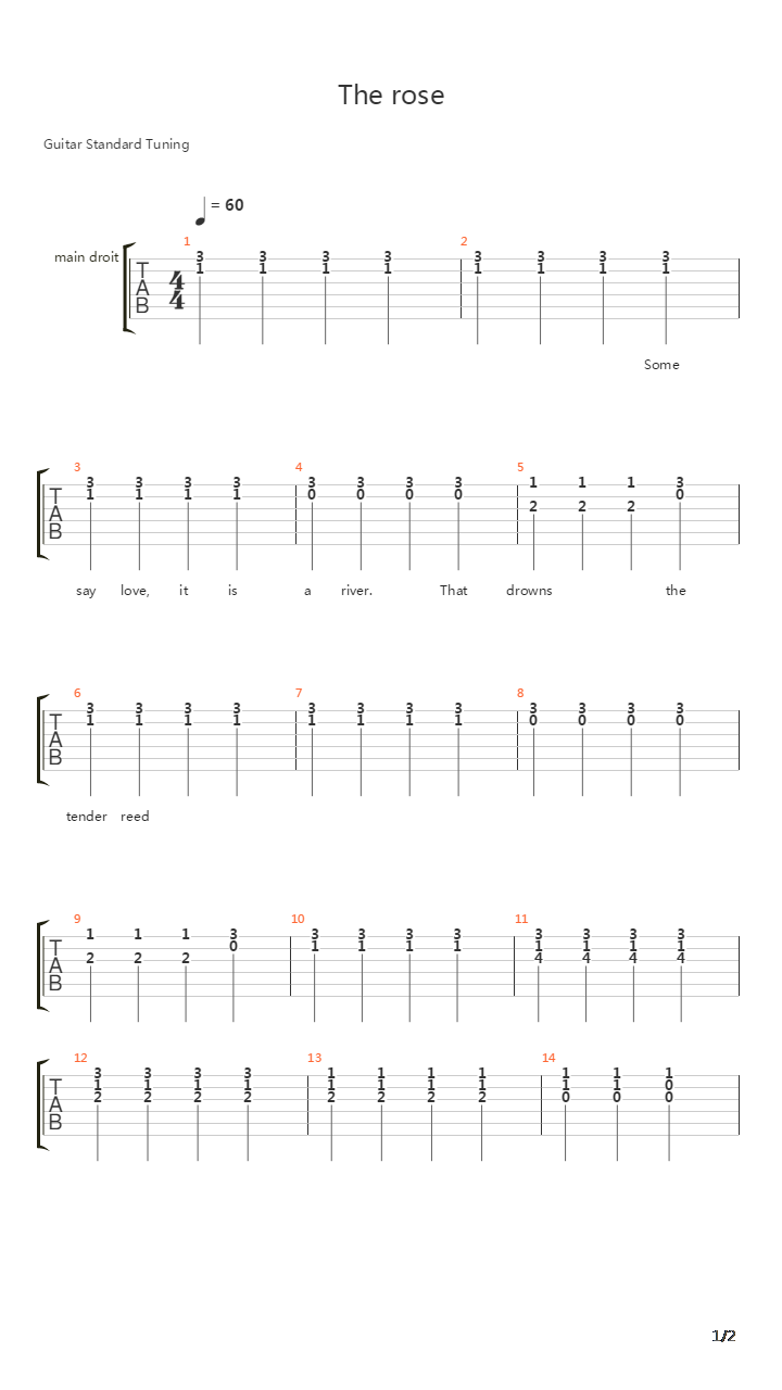 The Rose吉他谱