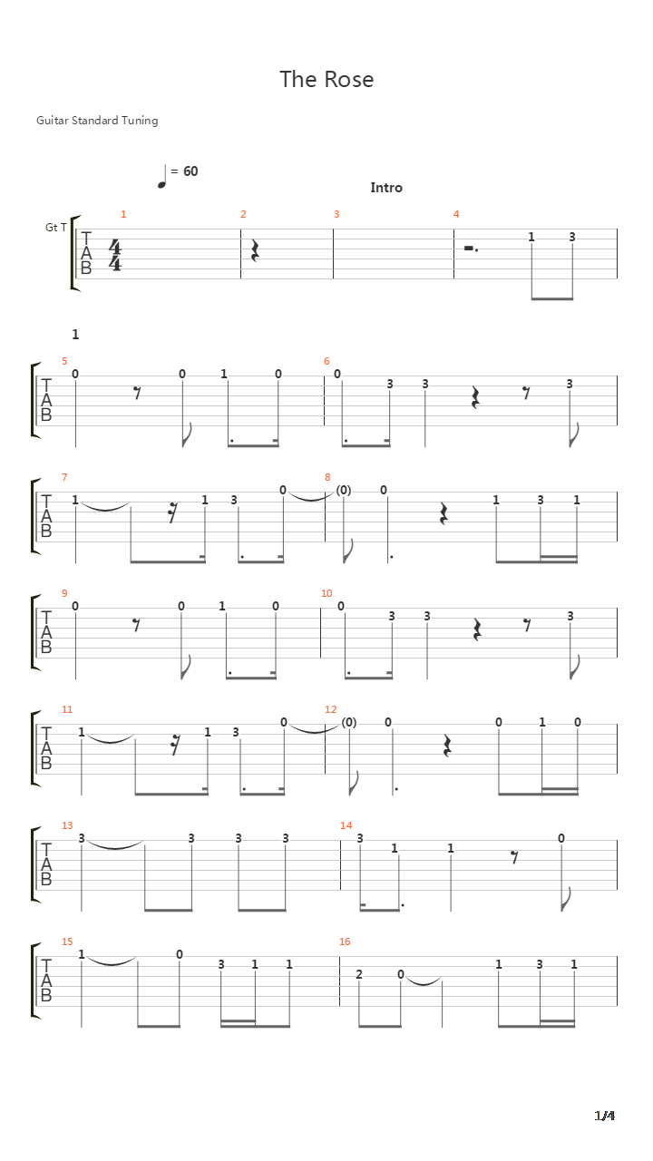 The Rose吉他谱