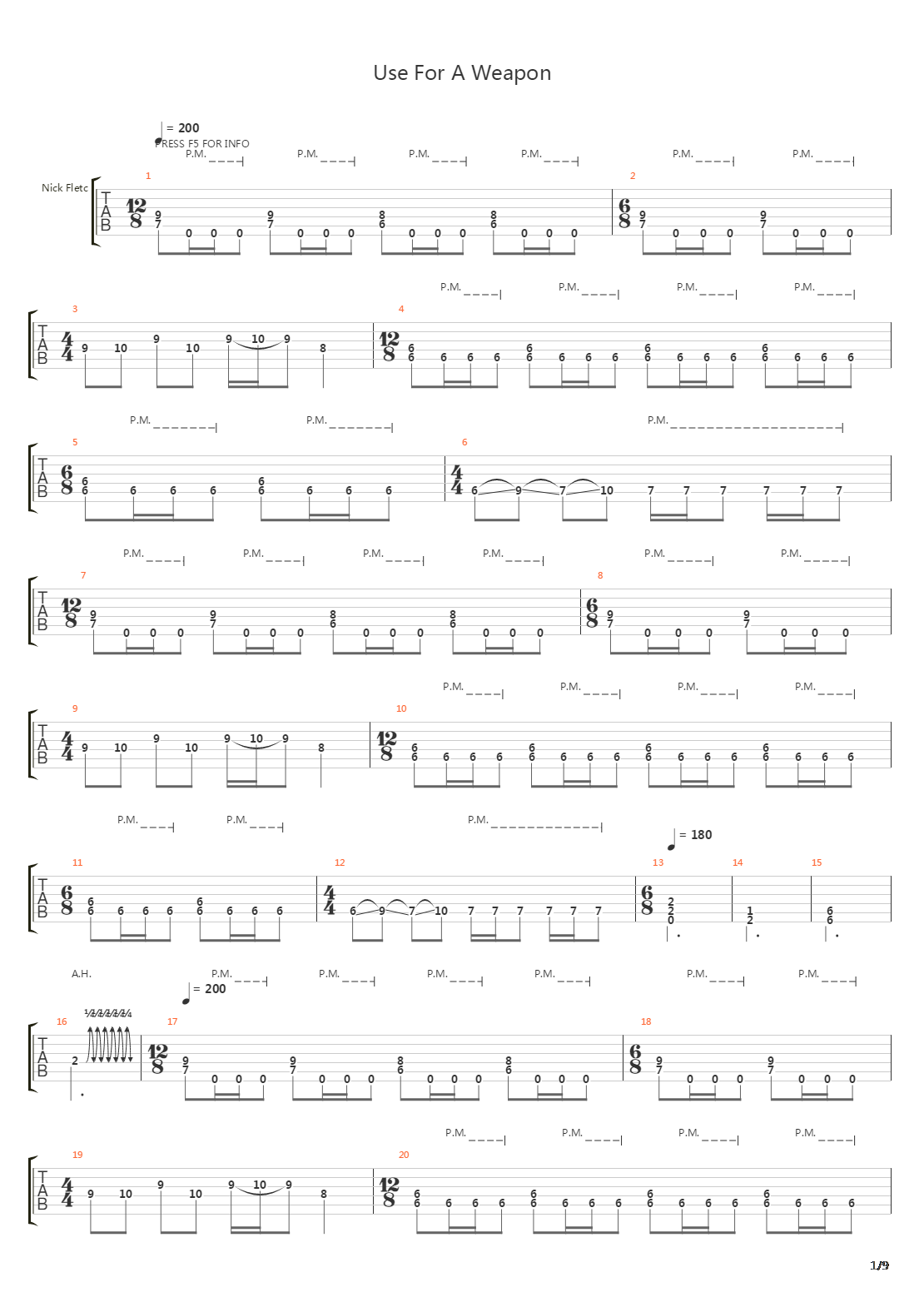 Use Of A Weapon吉他谱