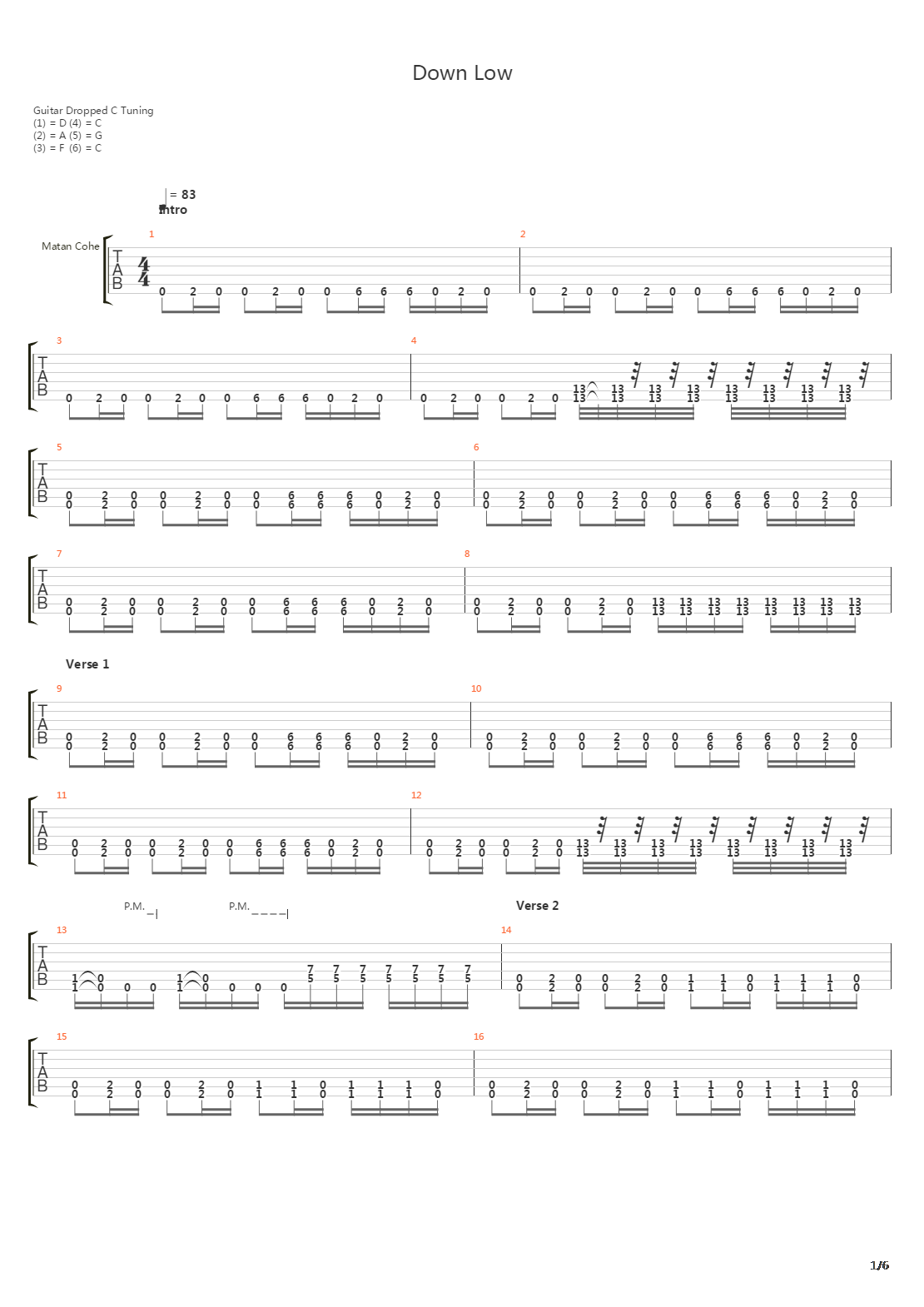 Downlow吉他谱