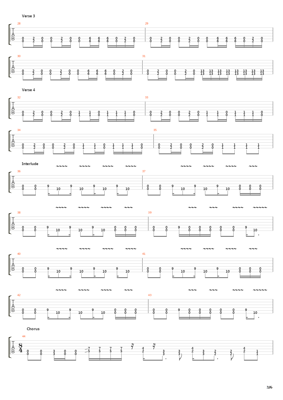 Downlow吉他谱