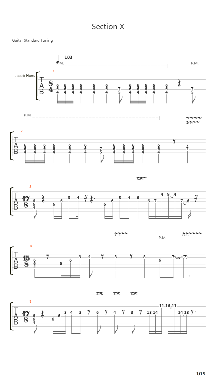 Section X吉他谱
