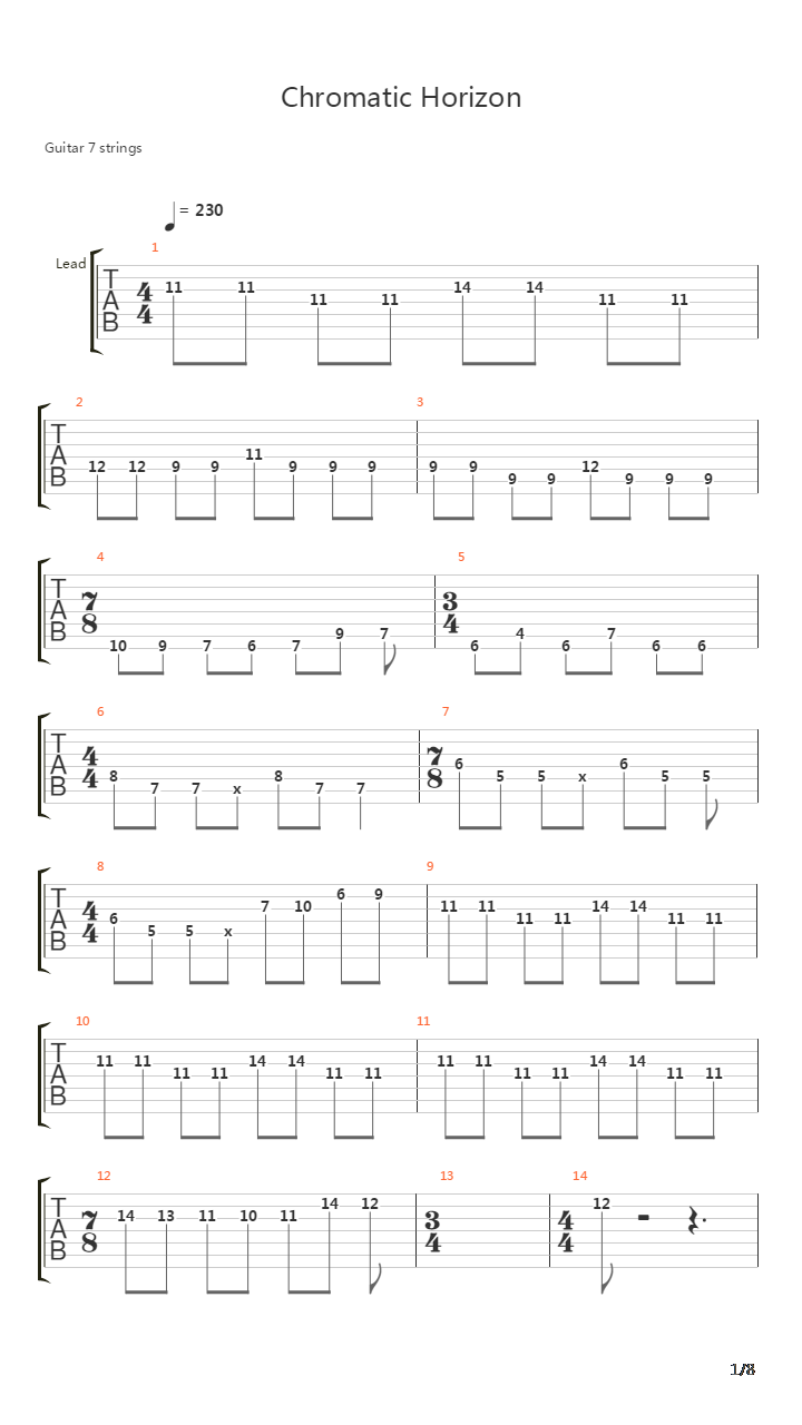 Chromatic Horizon吉他谱