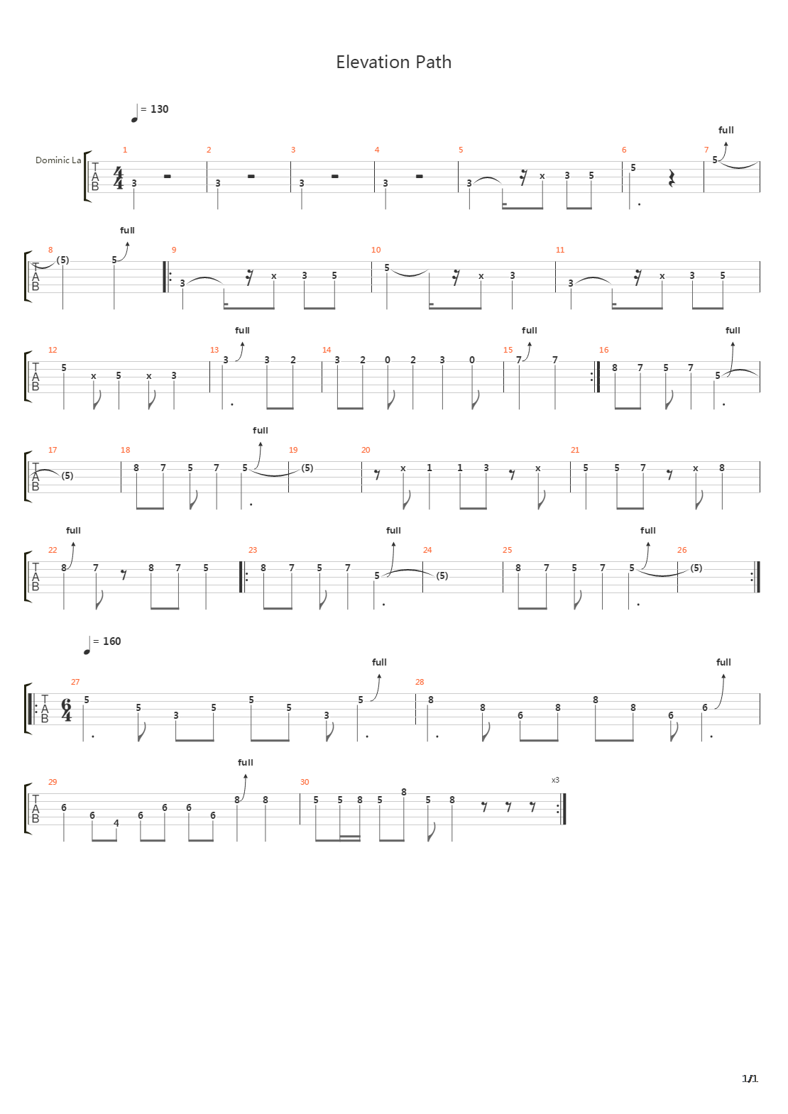 Elevation Path吉他谱