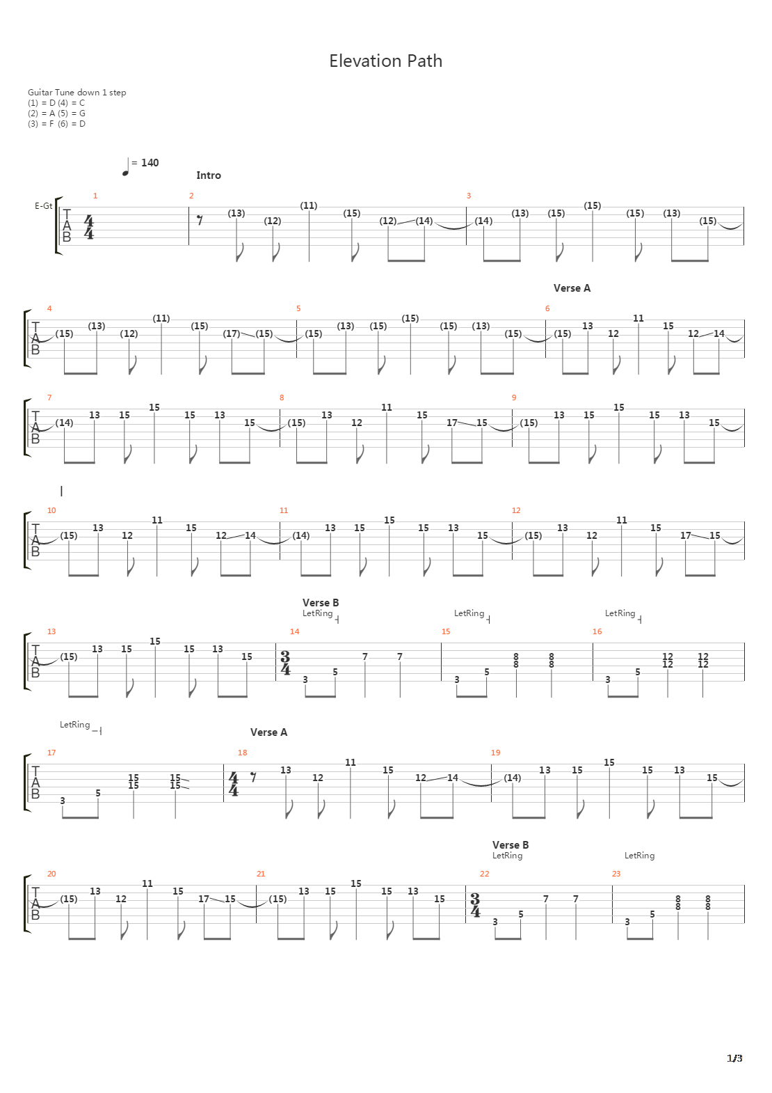 Elevation Path吉他谱