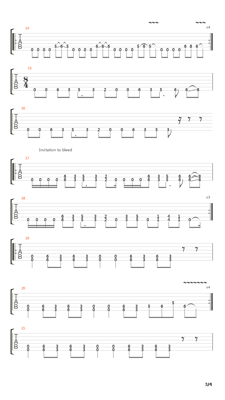 Invitation To Bleed吉他谱