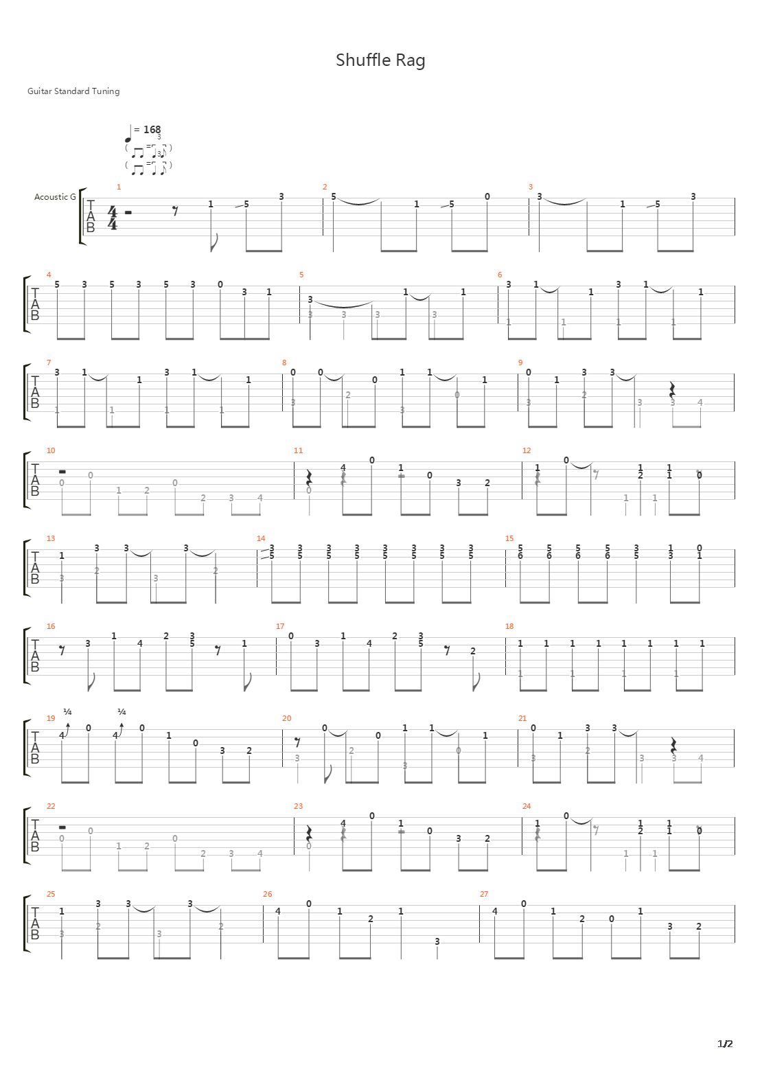 Shuffle Rag吉他谱