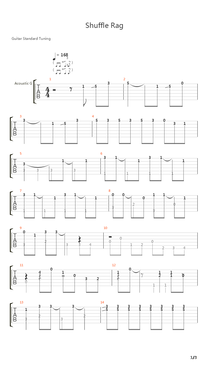 Shuffle Rag吉他谱