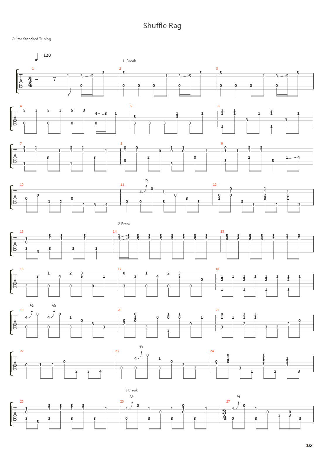 Shuffle Rag吉他谱