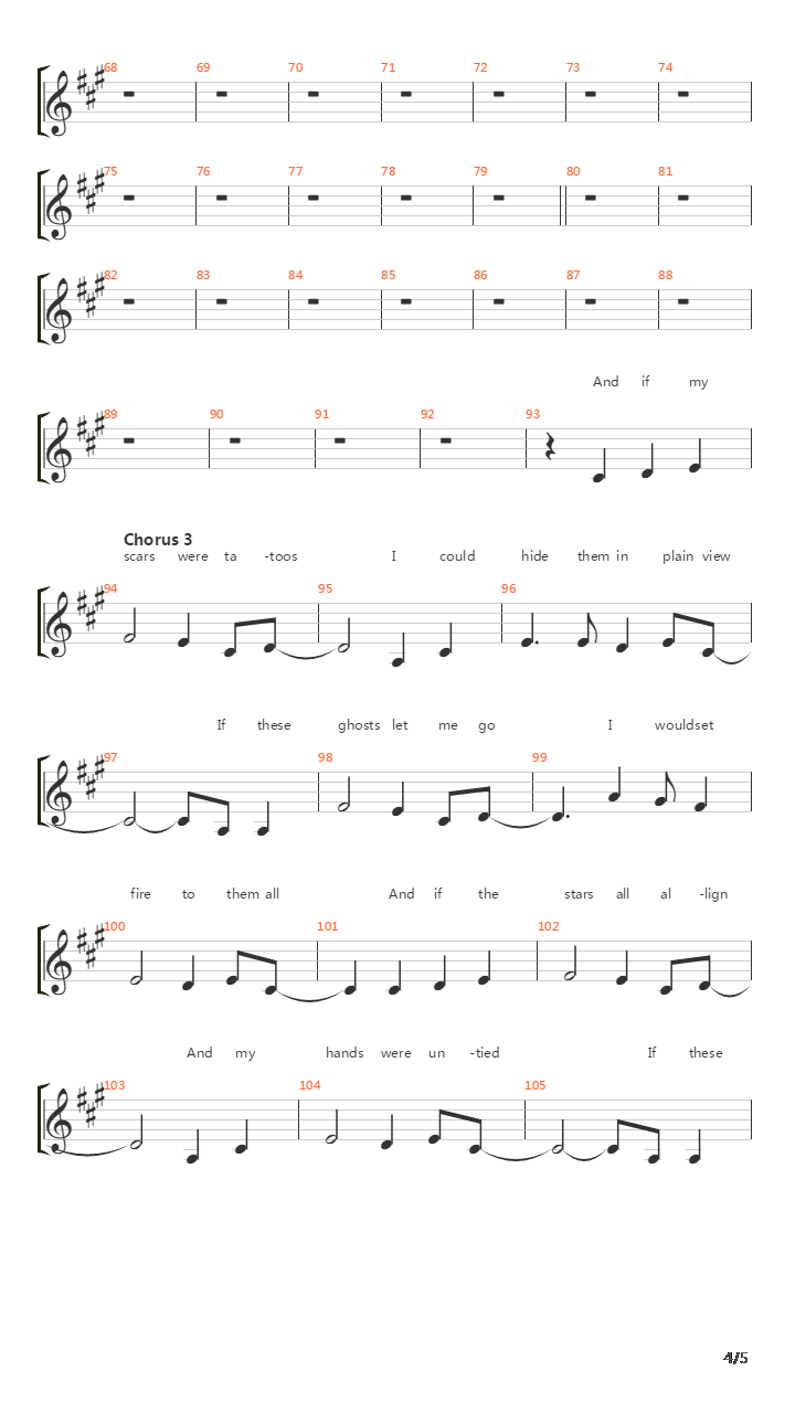 Ghosts吉他谱