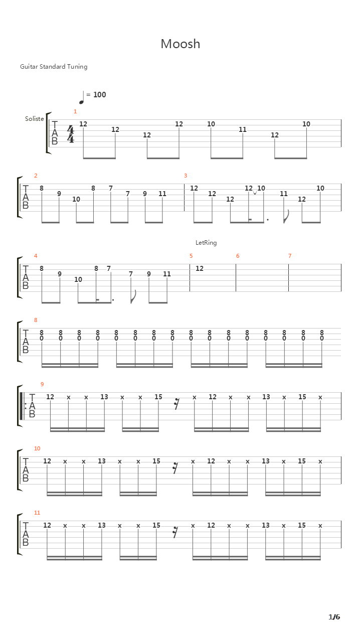 Moosh吉他谱