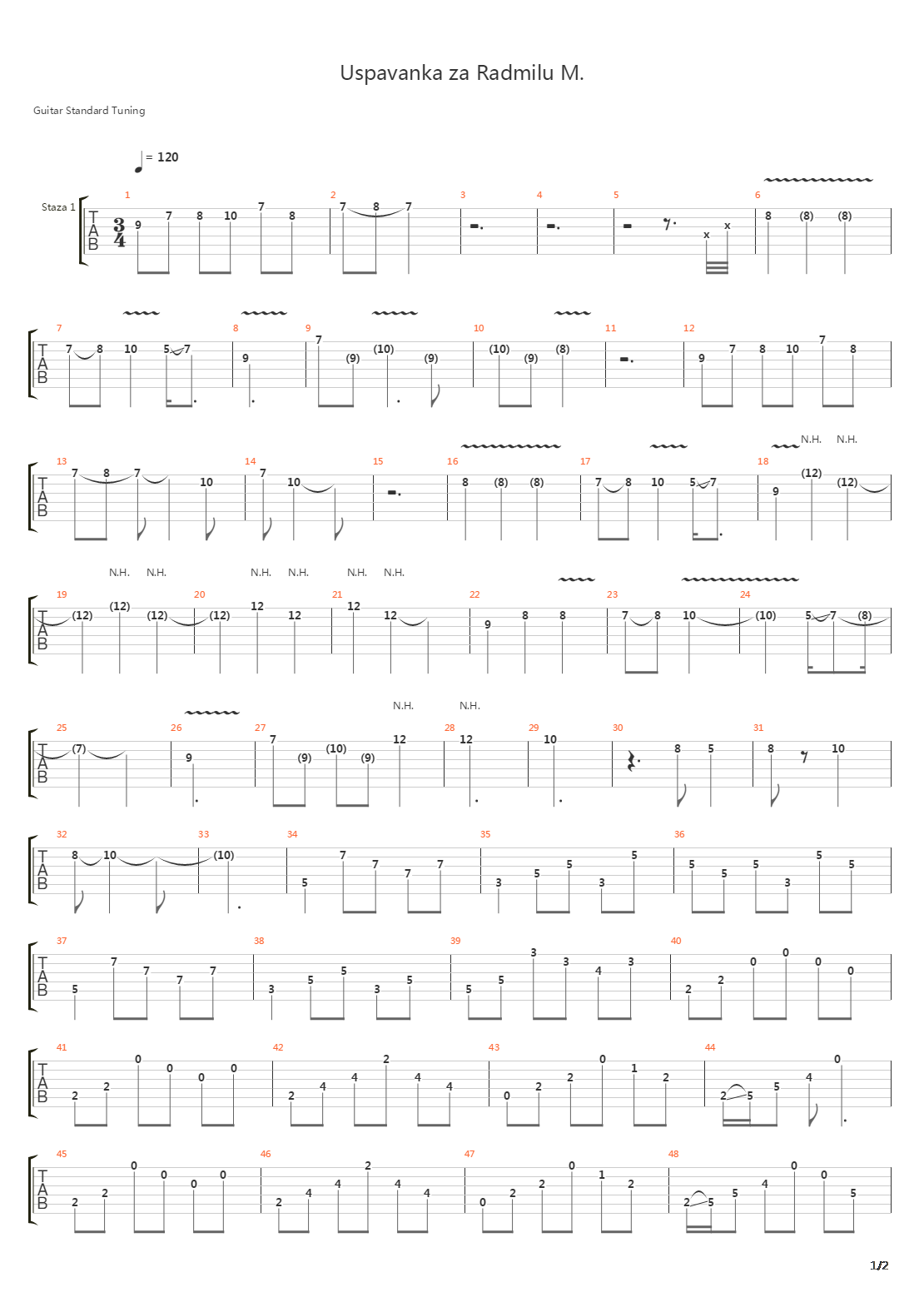Uspavanka Za Radmilu M吉他谱