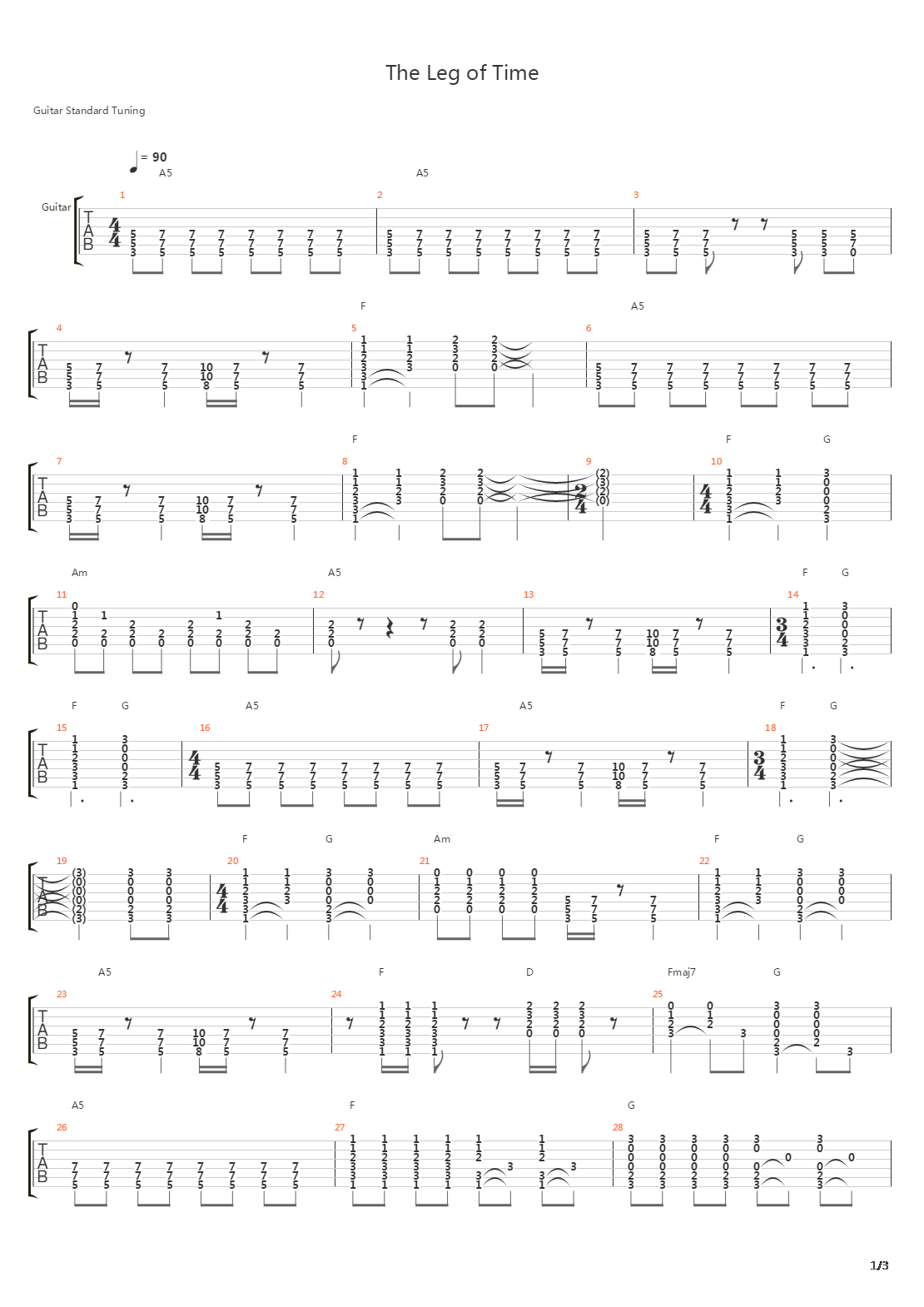 The Leg Of Time吉他谱