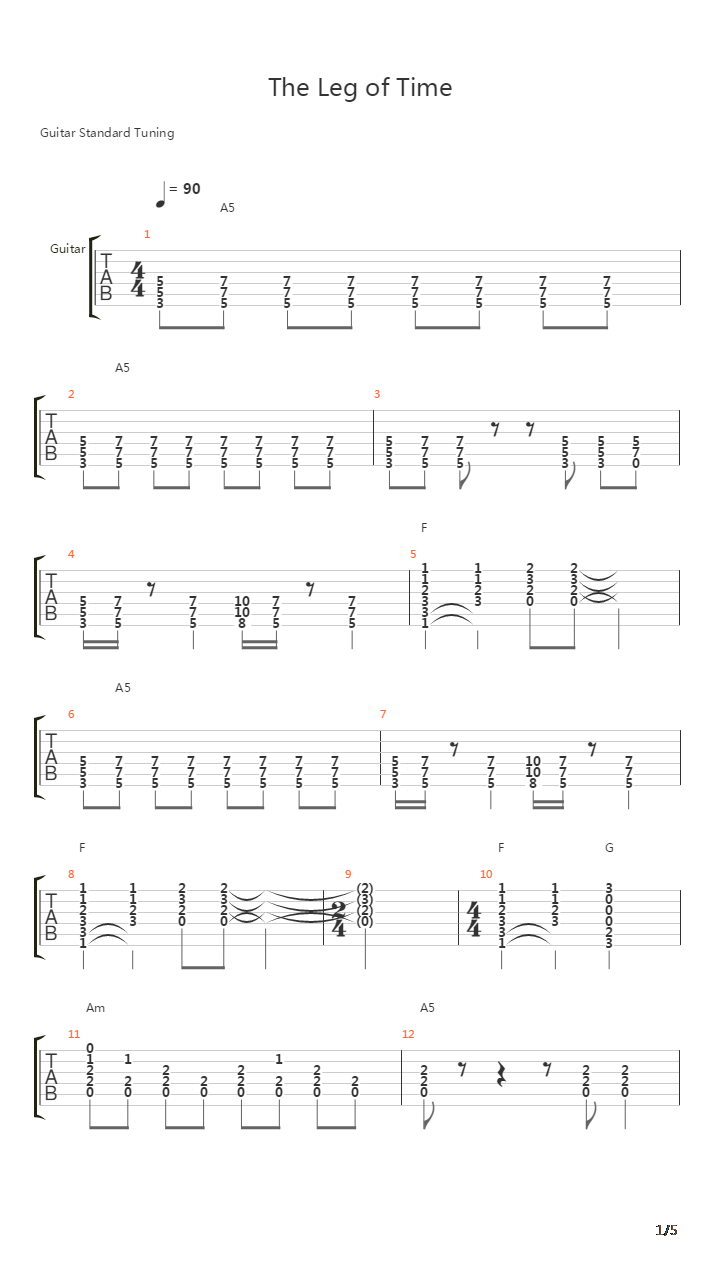 The Leg Of Time吉他谱