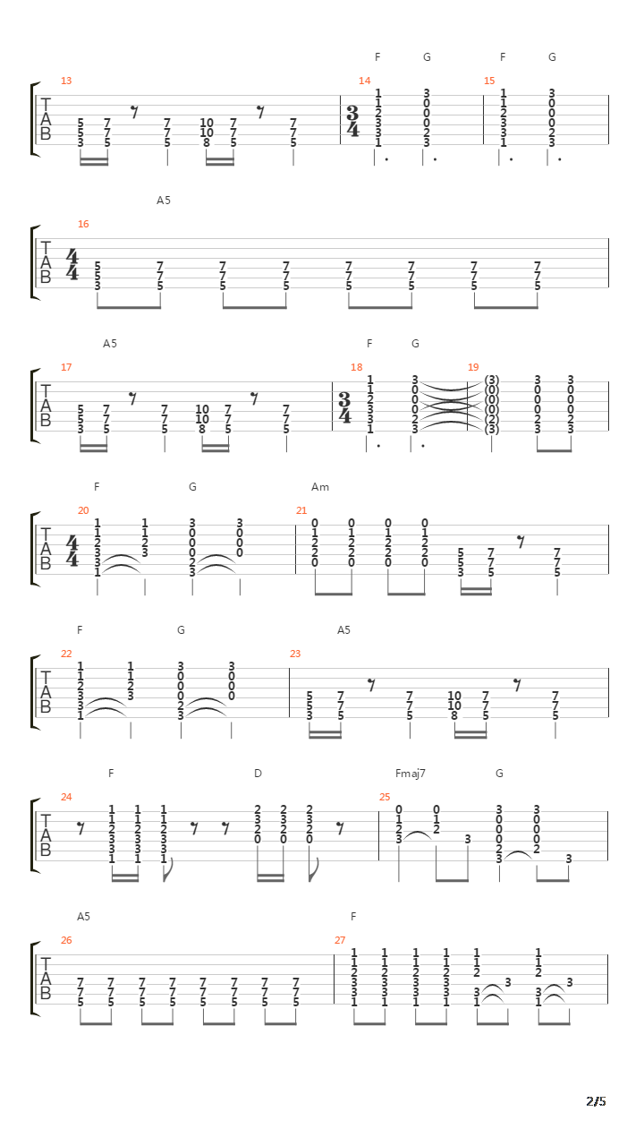 The Leg Of Time吉他谱