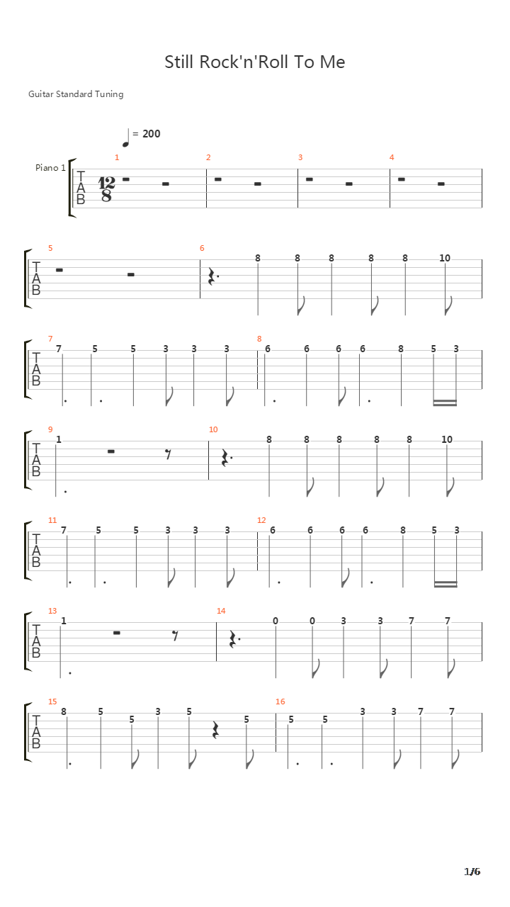 Still Rock And Roll To Me吉他谱