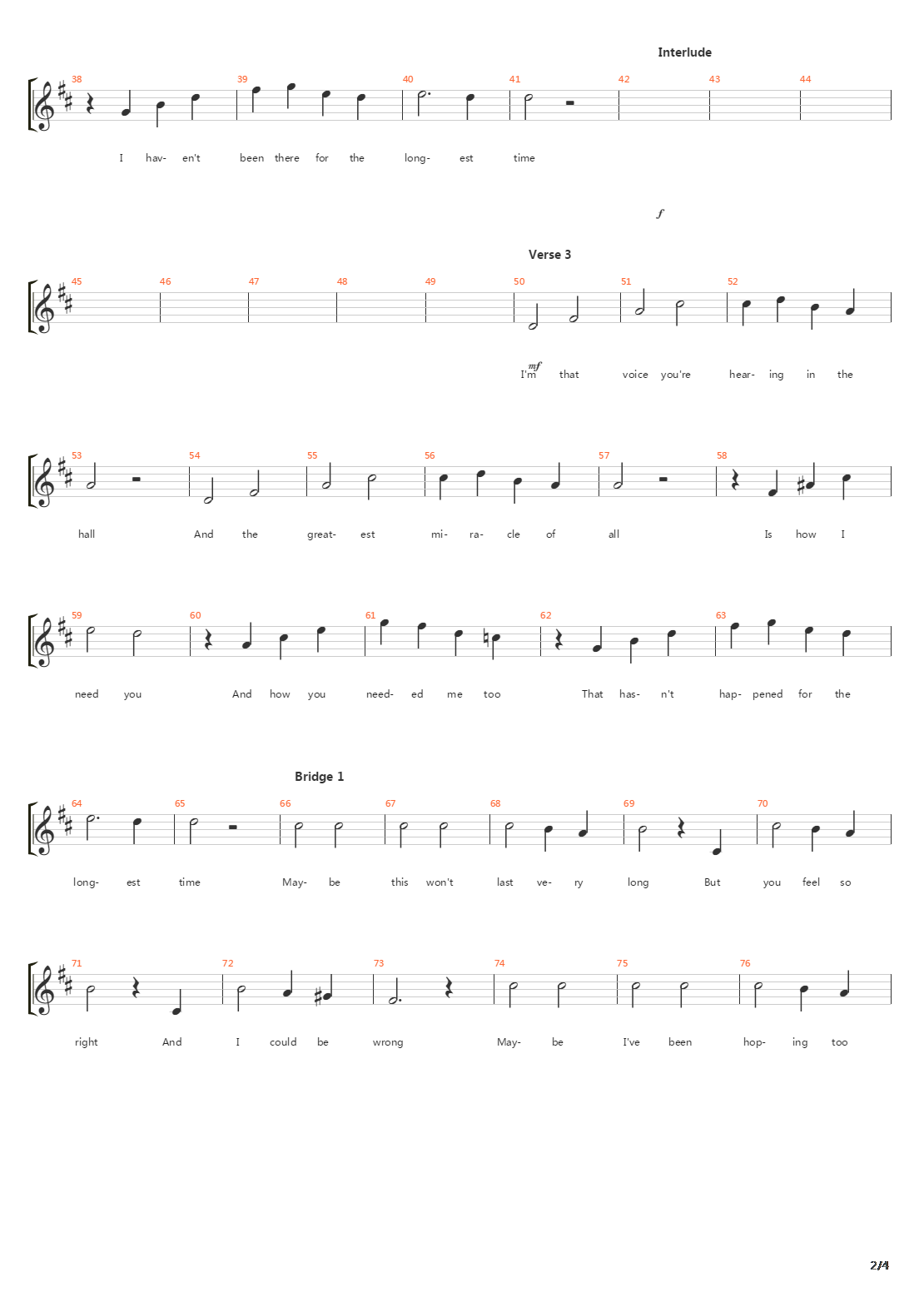 The Longest Time Acapella吉他谱