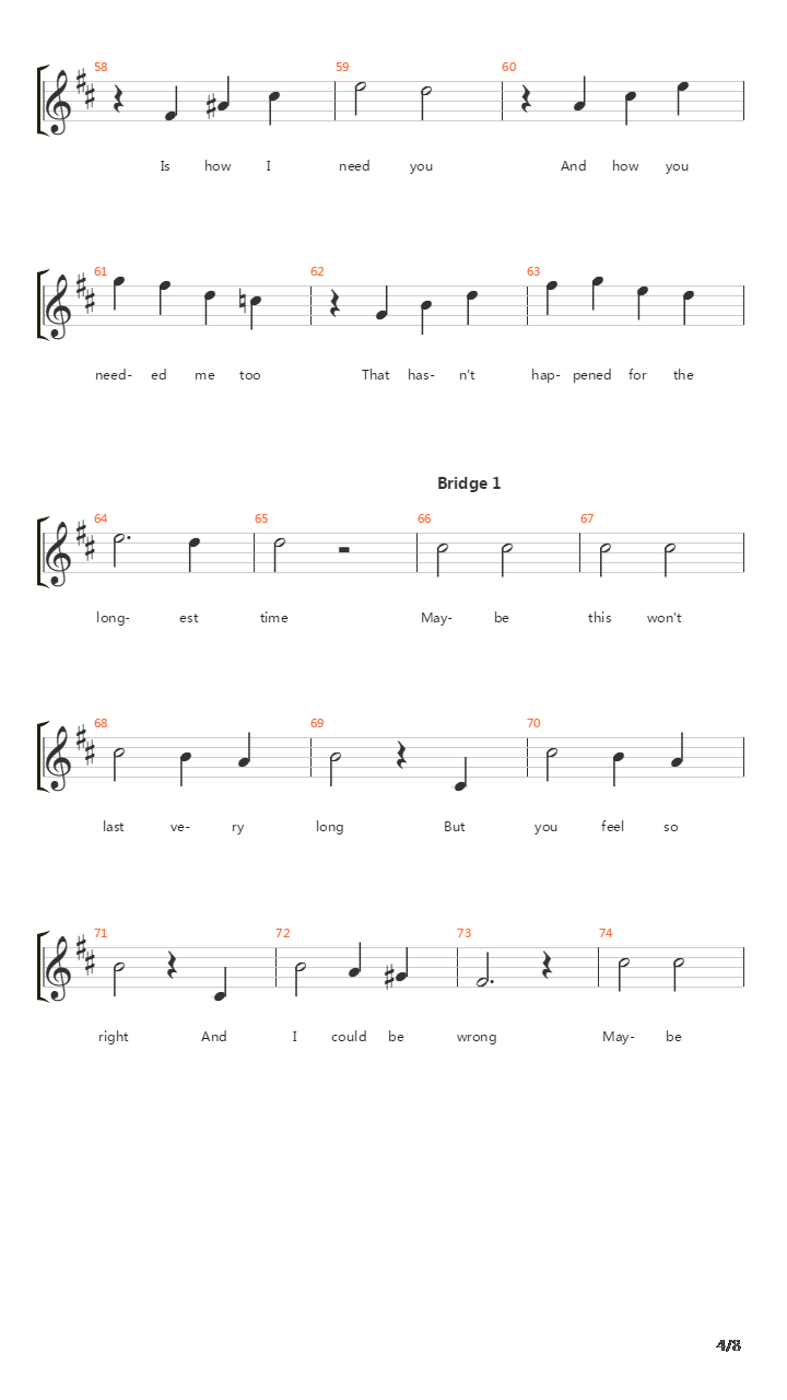 The Longest Time Acapella吉他谱