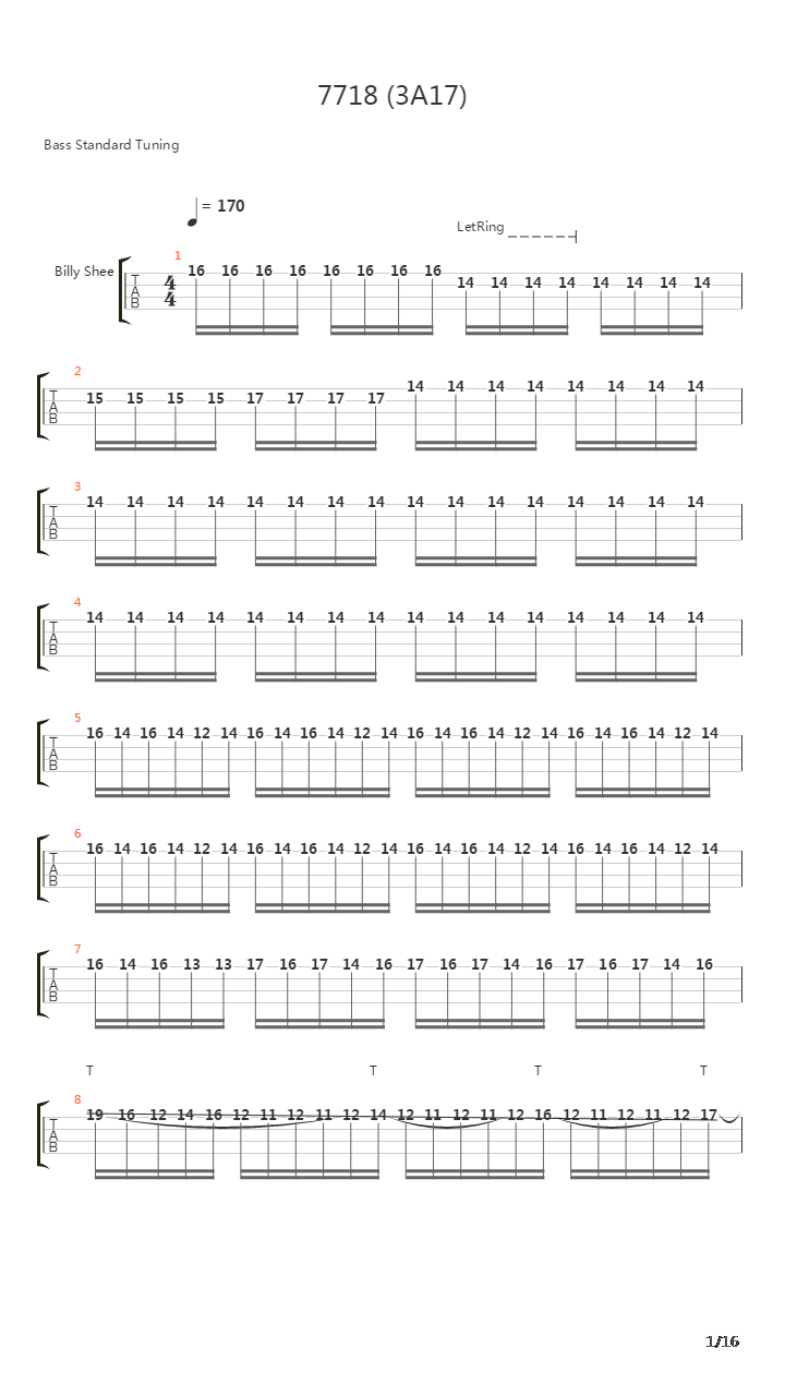 7718 3a17吉他谱