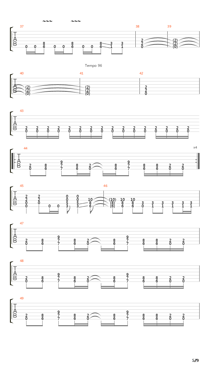 Black And White And Red All Over吉他谱