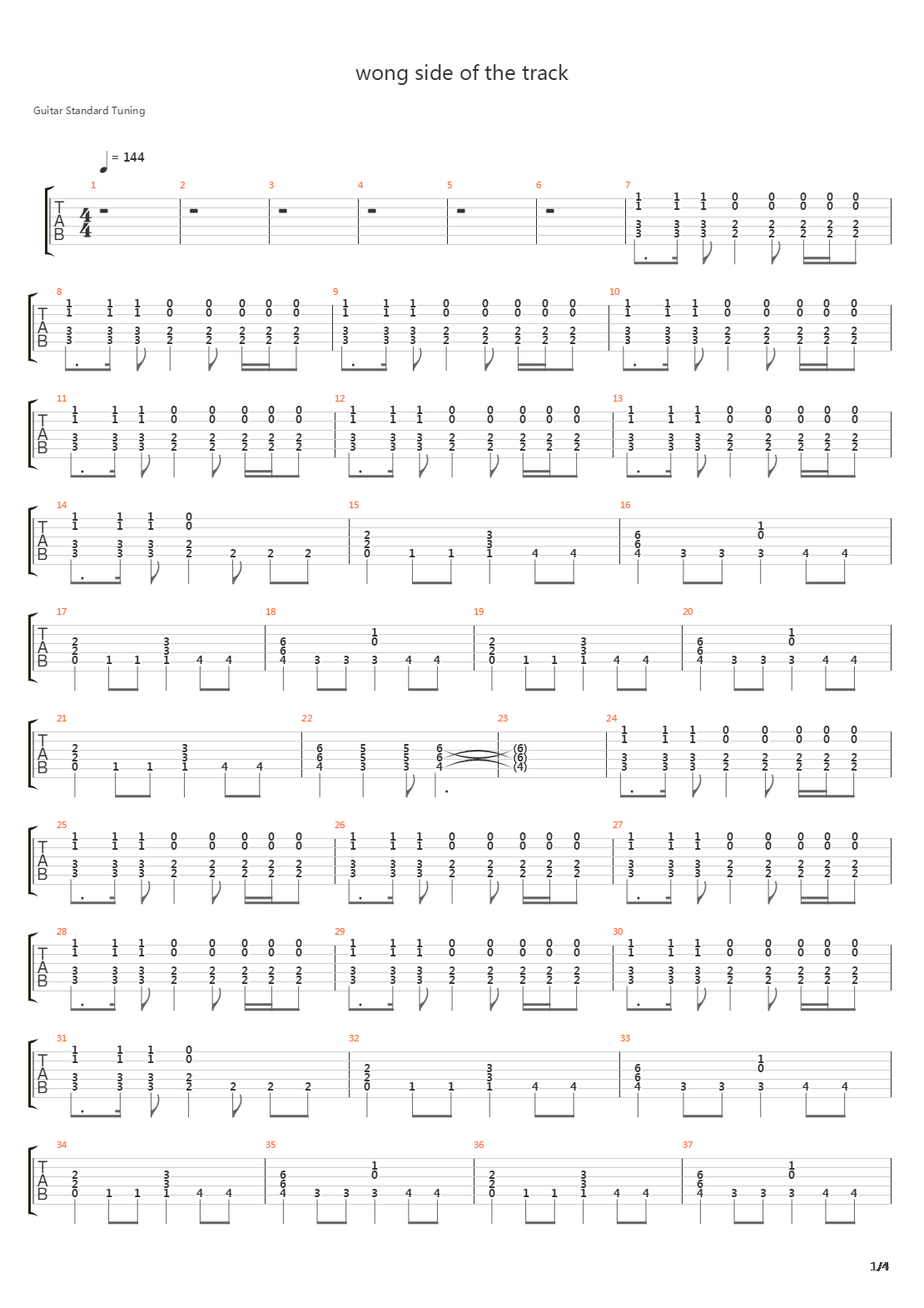 Wrong Side Of The Track吉他谱