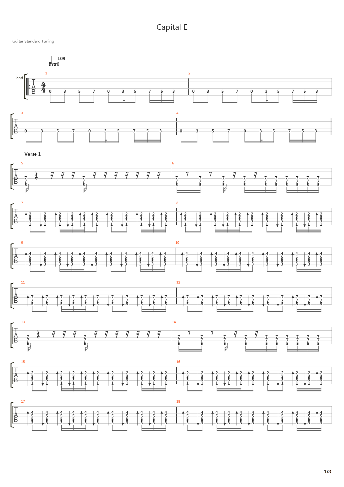 Capital E吉他谱