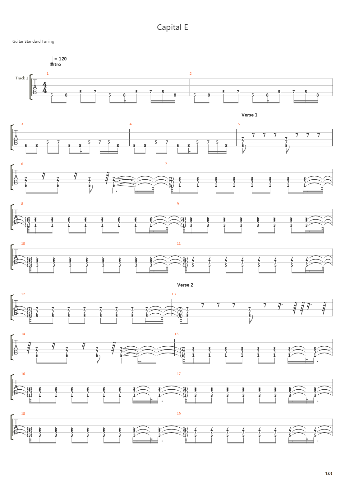 Capital E吉他谱
